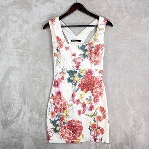 Karen Millen Floral Mid Dress Size 6 Stretch Pencil Garden Party Botanical